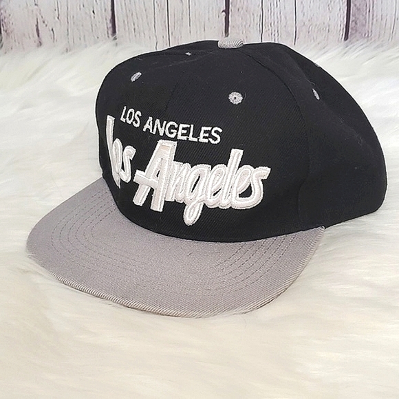 Los Angeles California Flatbill Snapback Black & Gray Mens Hat One Size - Picture 1 of 11